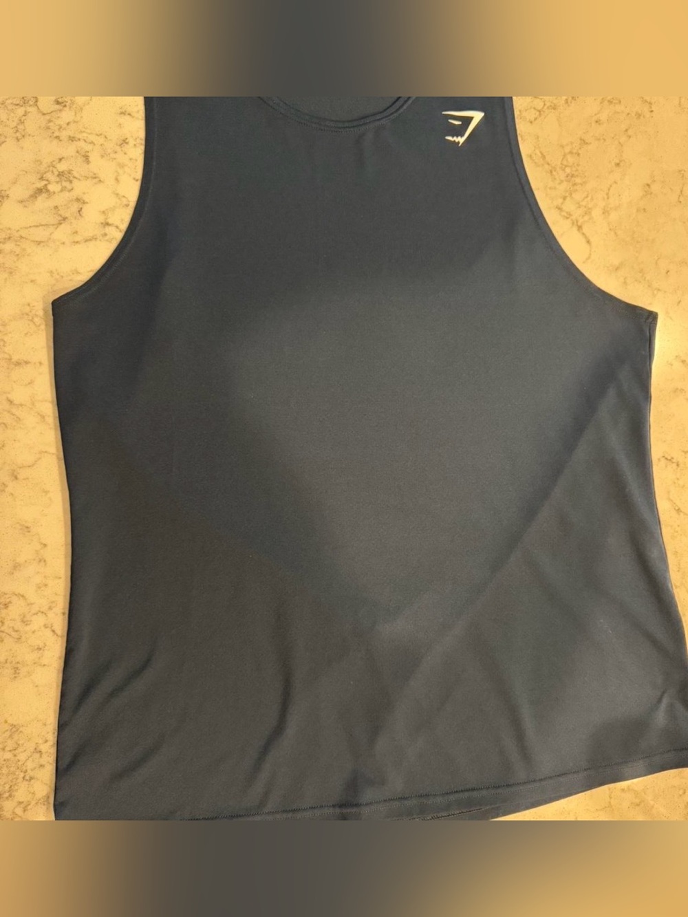 Gymshark Dark Navy Performance Muscle Tank with Logo